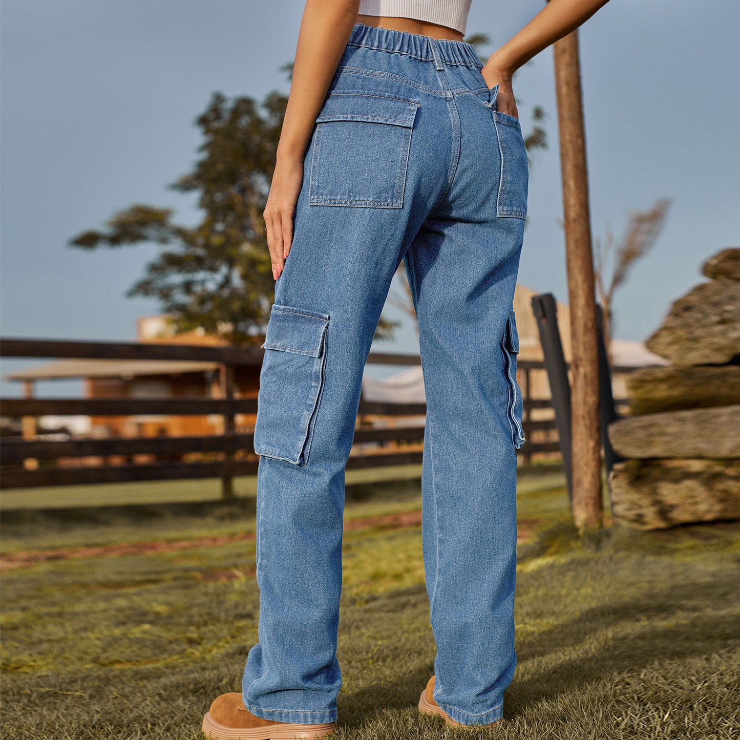 Women's American Retro Washed Denim Casual Jeans