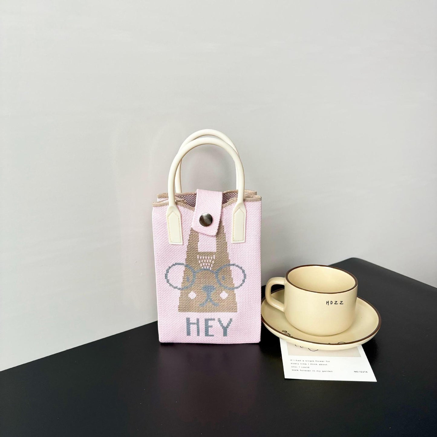 High Sense Mobile Cartoon Knitted Dopamine Bags