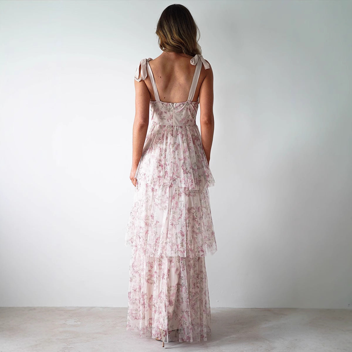 Fashion Sexy Sling Backless Cake Pink Dresses
