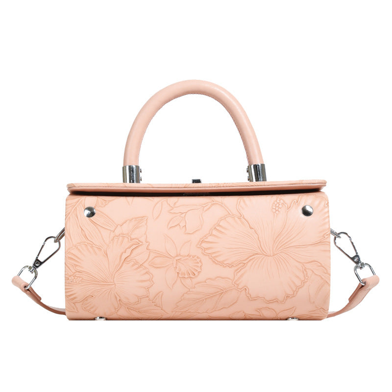 Women's Box Fashion Embossing Portable Advanced Texture Crossbody Bags