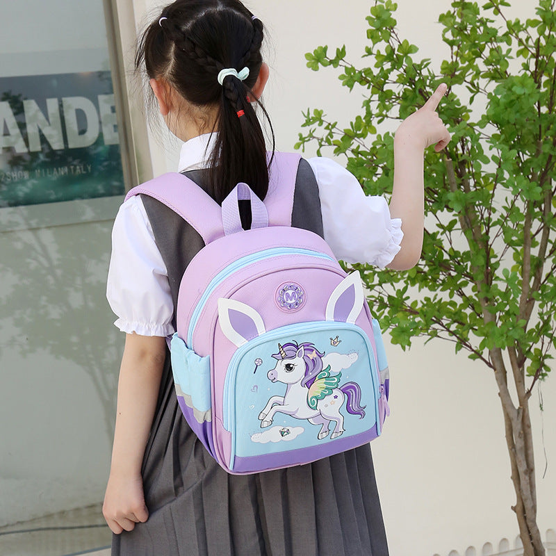 Children's Cartoon Color Pony Print Boys Large Kindergarten School Bags