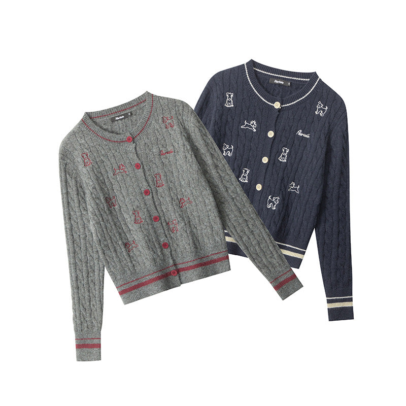 Women's Versatile Puppy Long-sleeved Preppy Inner Sweaters