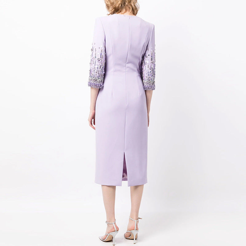 Stylish Unique Classy Fashion Bead Mid-length Dress