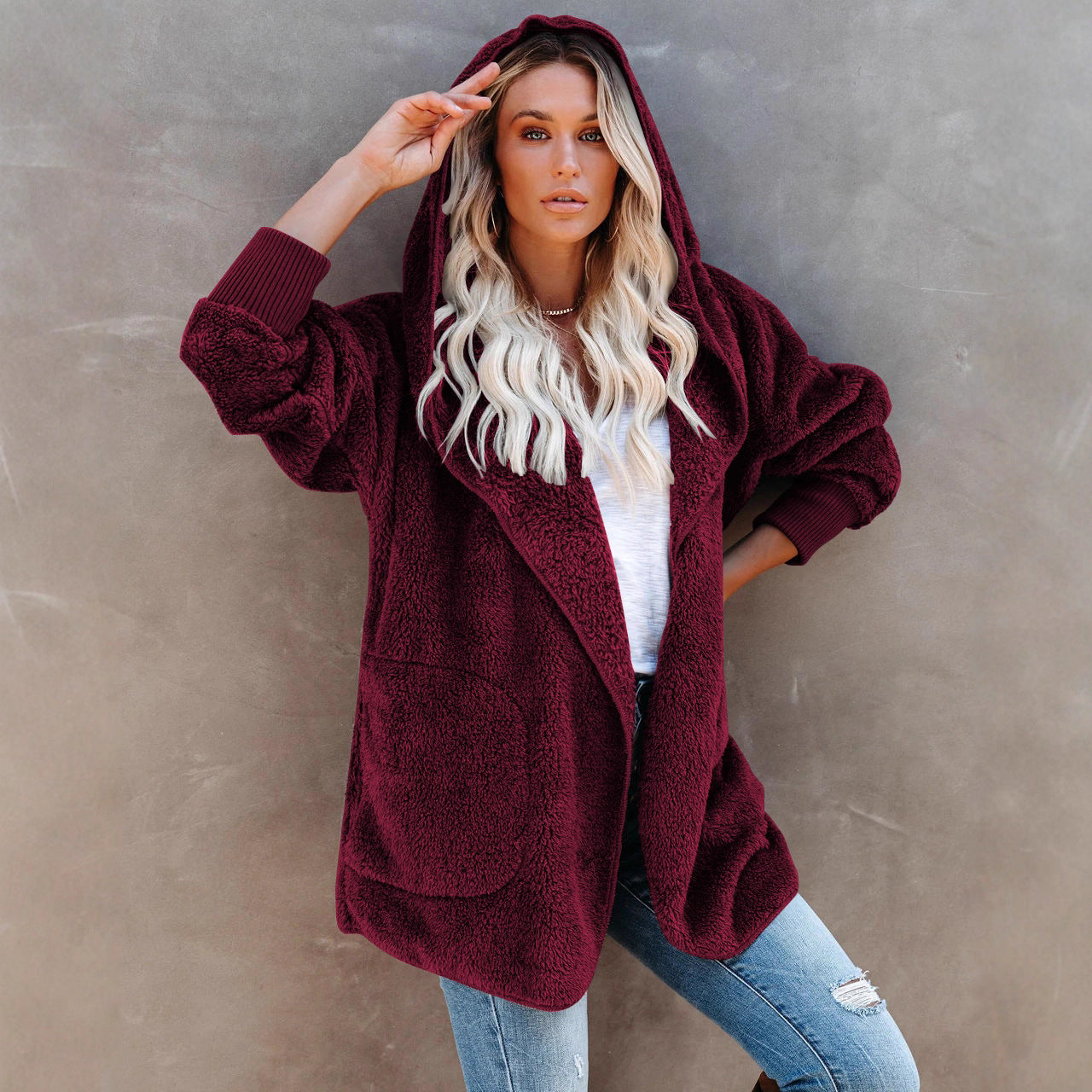 Women's Autumn Long-sleeved Casual Hooded Solid Color Women's Sweater, Sweater