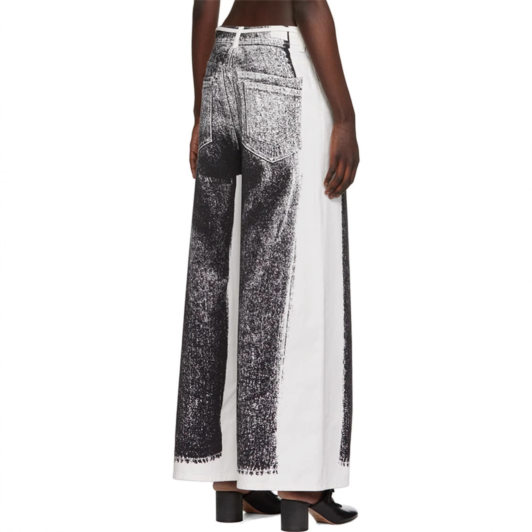 Women's Niche Fashionable Three-dimensional Printed High Waist Pants