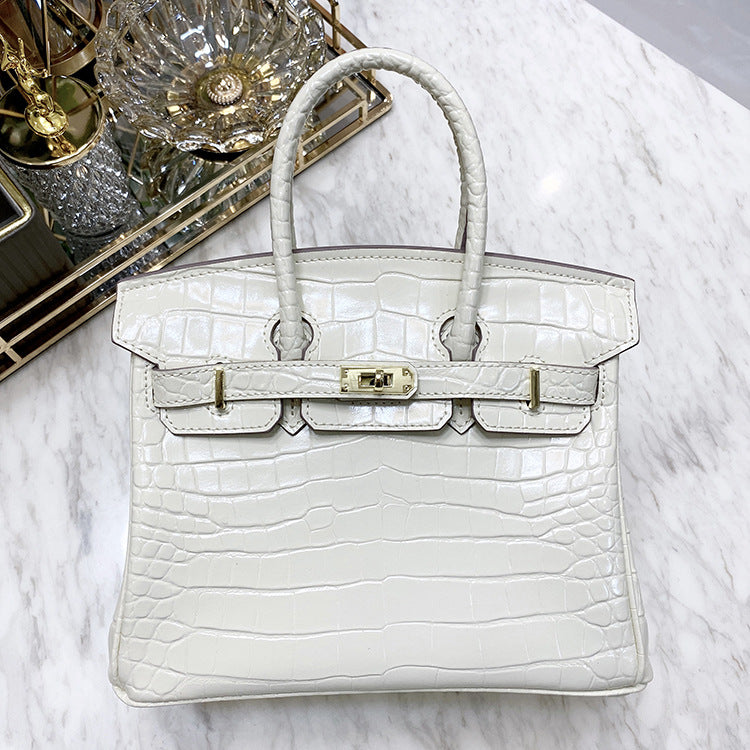 Pattern Genuine Leather Large Capacity Female Handbags