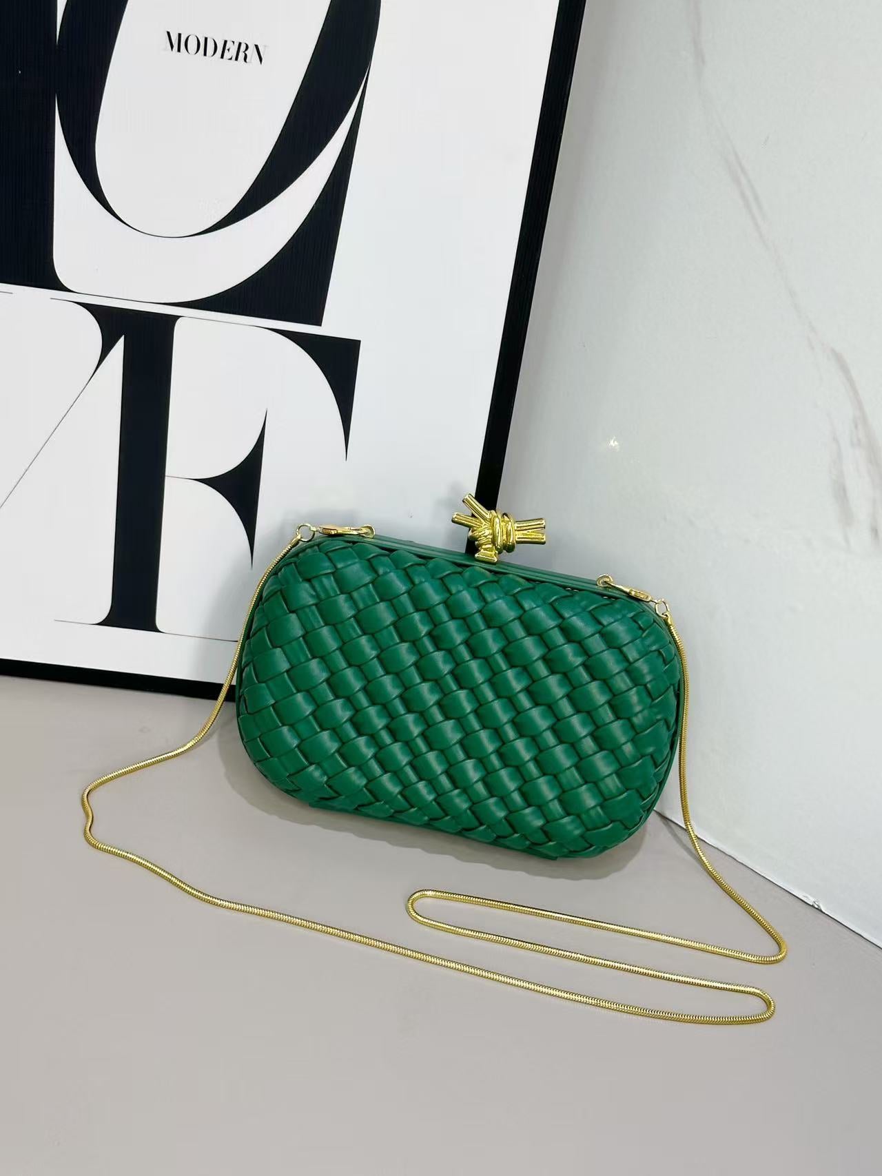 Dinner Woven Box Clutch Layer Leather Original Order Bags