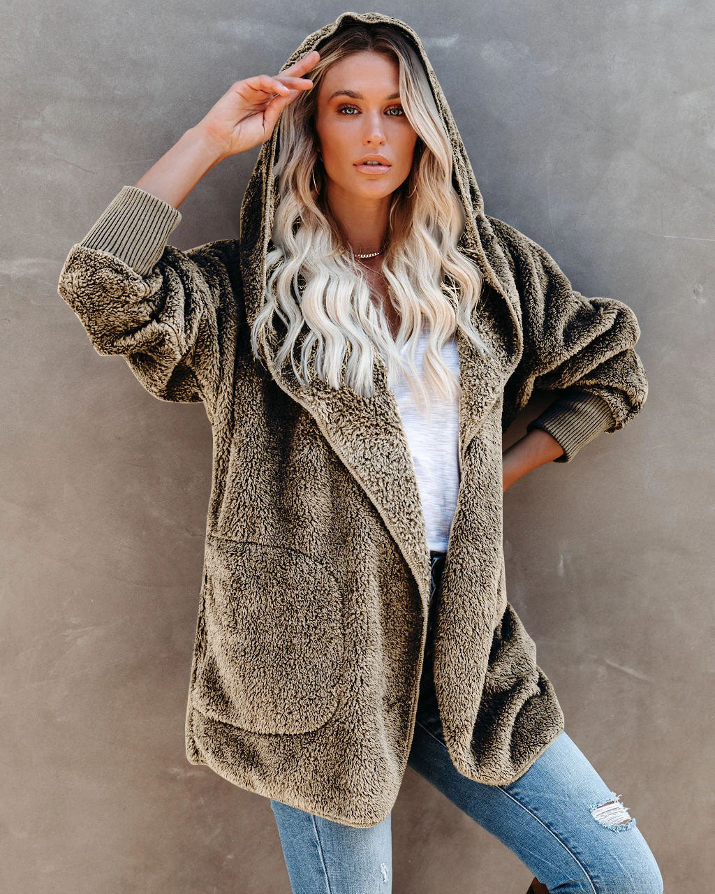 Women's Autumn Long-sleeved Casual Hooded Solid Color Women's Sweater, Sweater