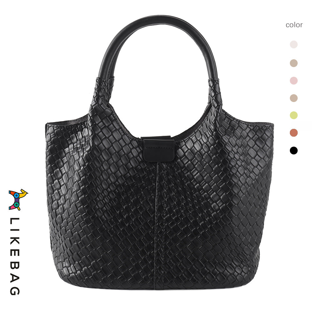 Basket Woven Commute Composite Large Capacity Handbags