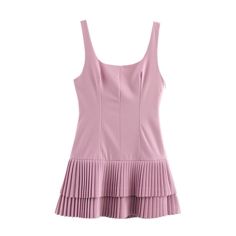 Women's Fashion Sleeveless Wide Pleated Dress Dresses