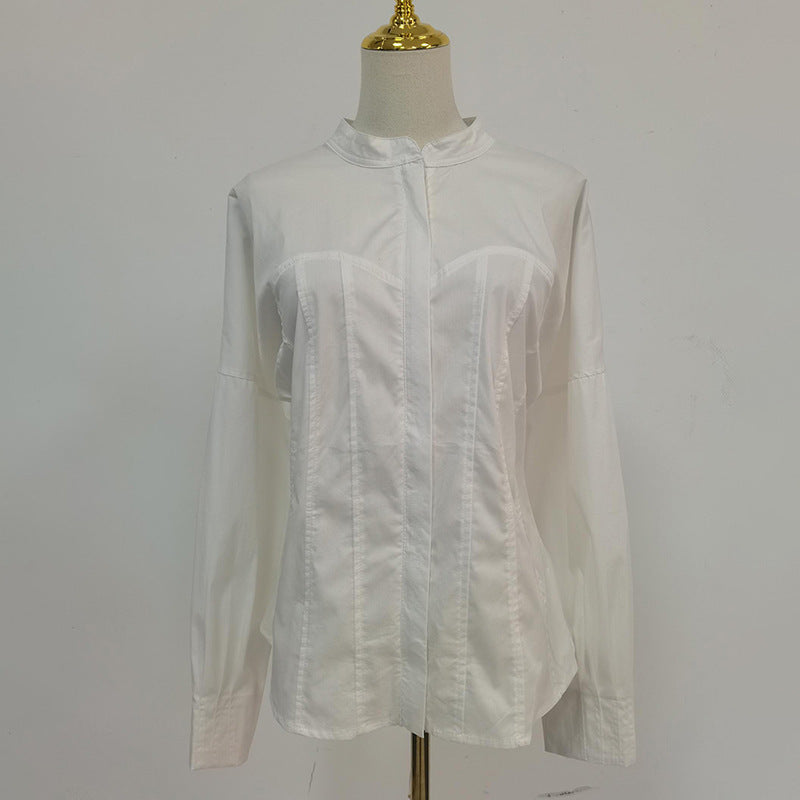 Women's Fashion Waist Slimming High-grade Design Shirt Blouses