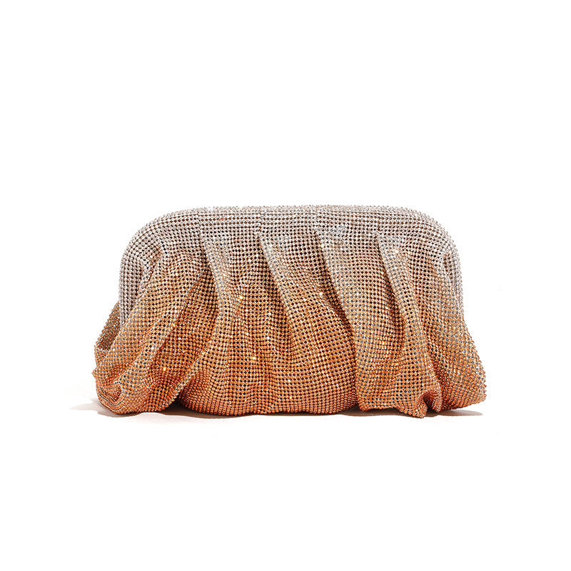 Women's Clouds Clip Pleated Clutch Diamond High-grade Evening Bags