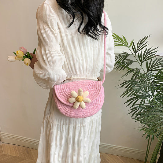Women's Attractive High-grade Woven Saddle Fashion Crossbody Bags