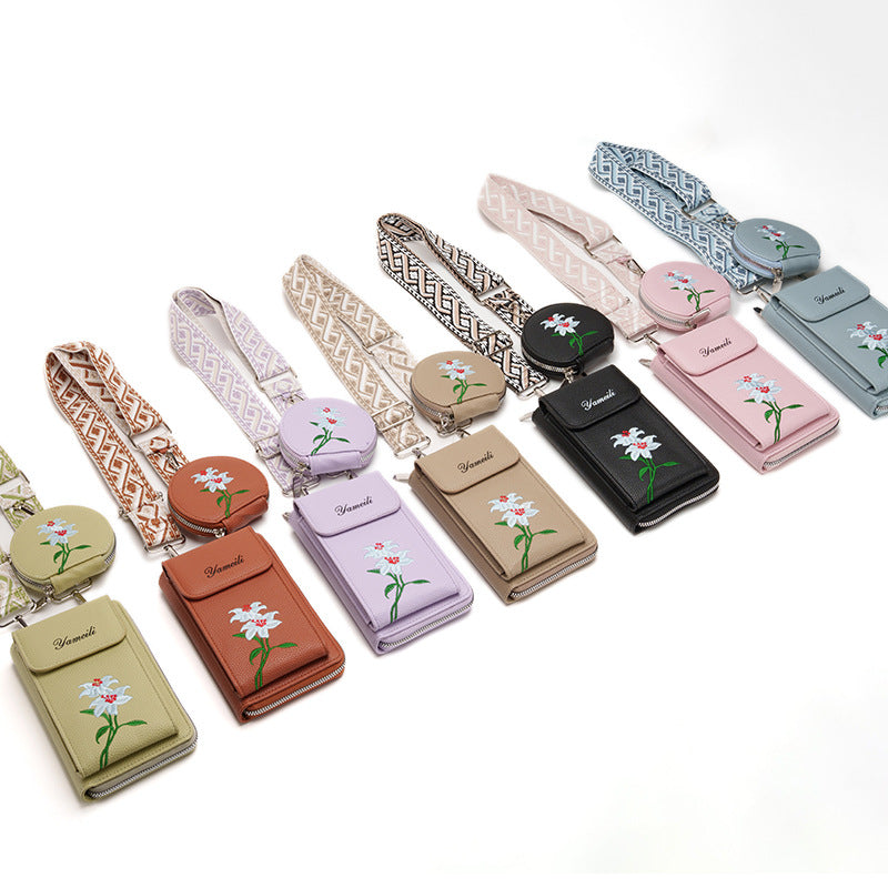 Women's Unique Large Capacity Embroidered Mobile Phone Bags