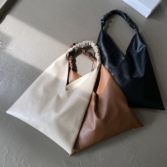 Minimalist High-grade Large Pleated Design Versatile Shoulder Bags