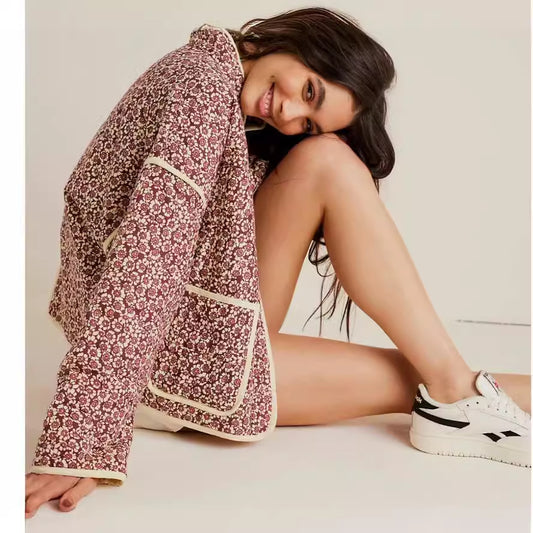 Women's Pretty French Retro Pattern Print Coats