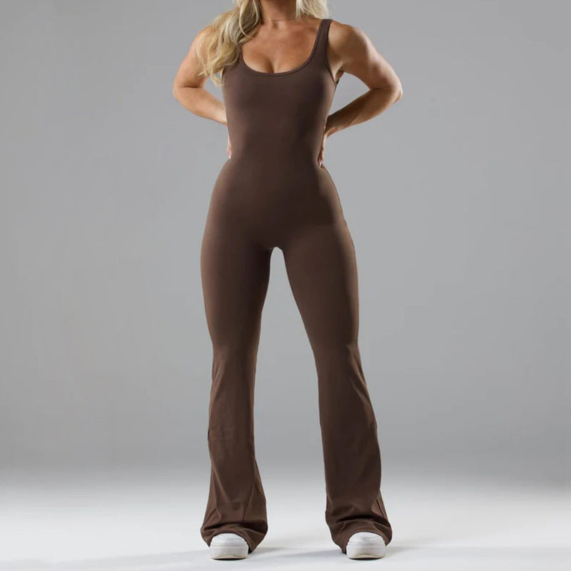 Women's Tight Yoga Bodysuit Casual Hollow Seamless Workout Slim Women's Jumpsuit/clothing