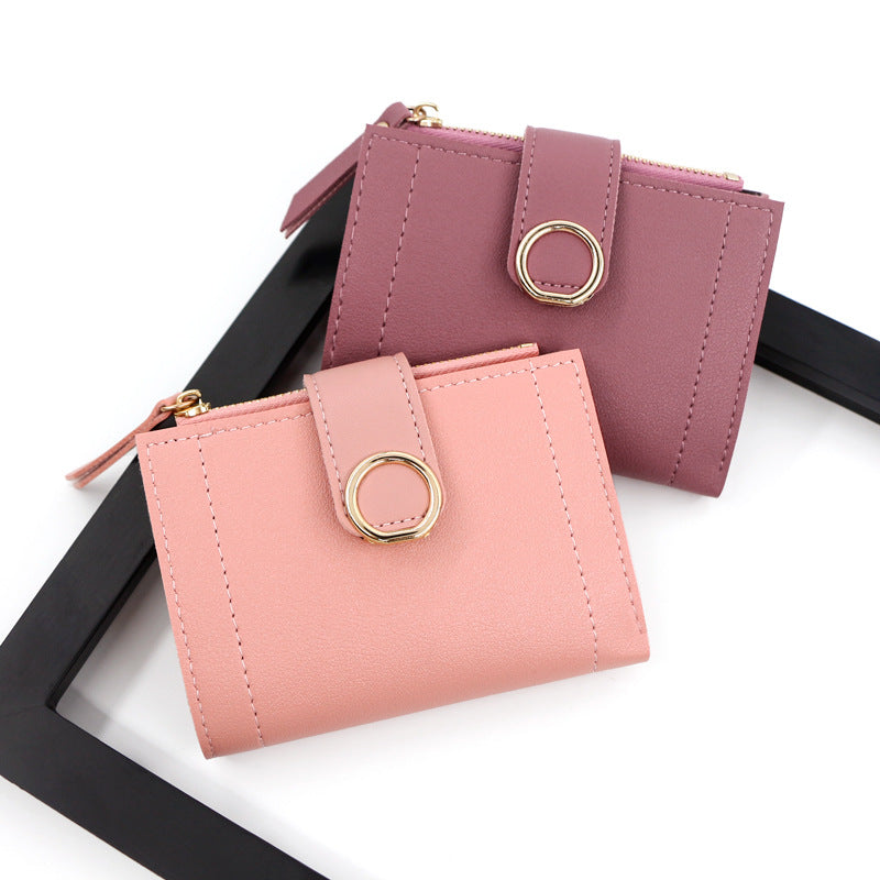 Women's Zipper Single Short Fresh Artistic Ladies Wallets