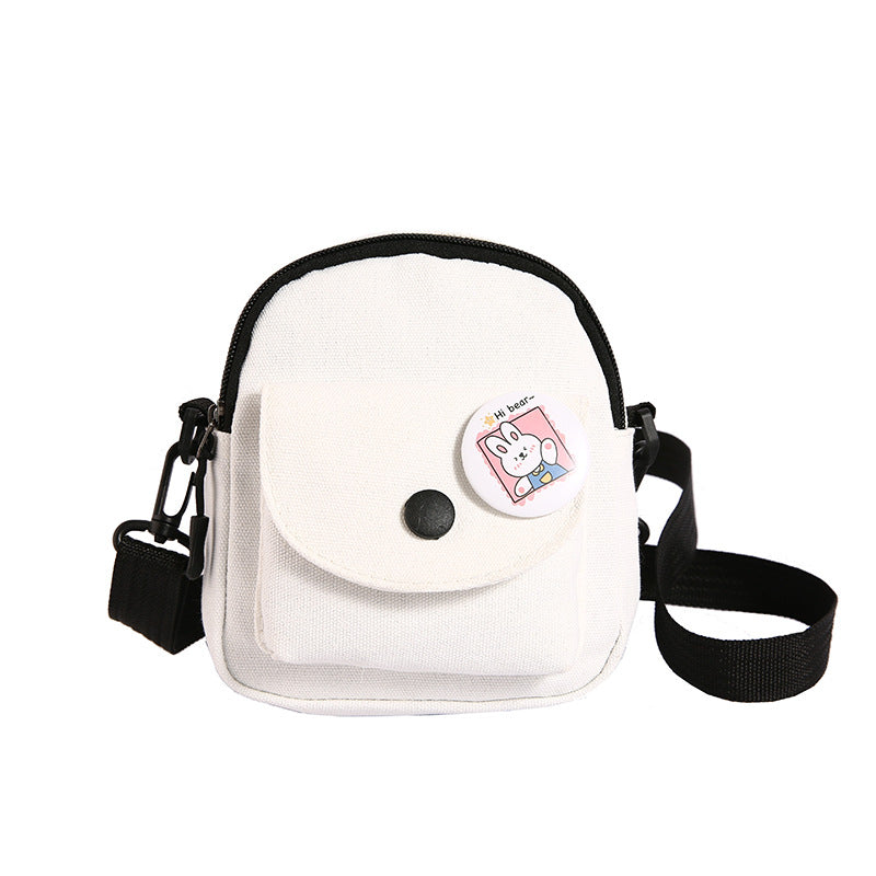 Women's Canvas Fashionable Korean Style Mobile Vintage Shoulder Bags