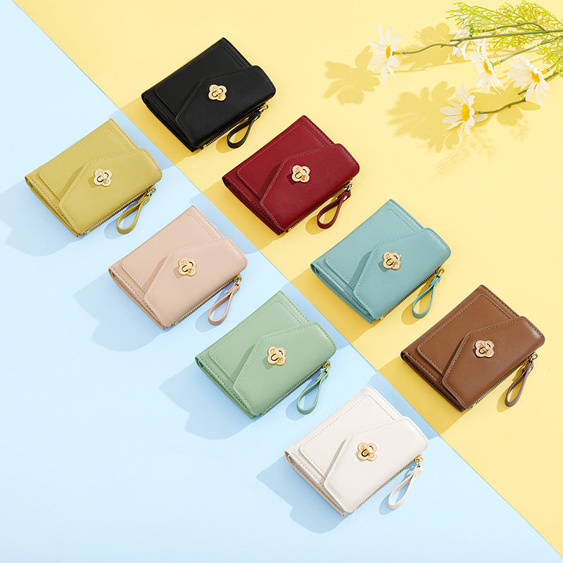 Women's Simple Short Multiple Slots Storage Leather Ladies Wallets