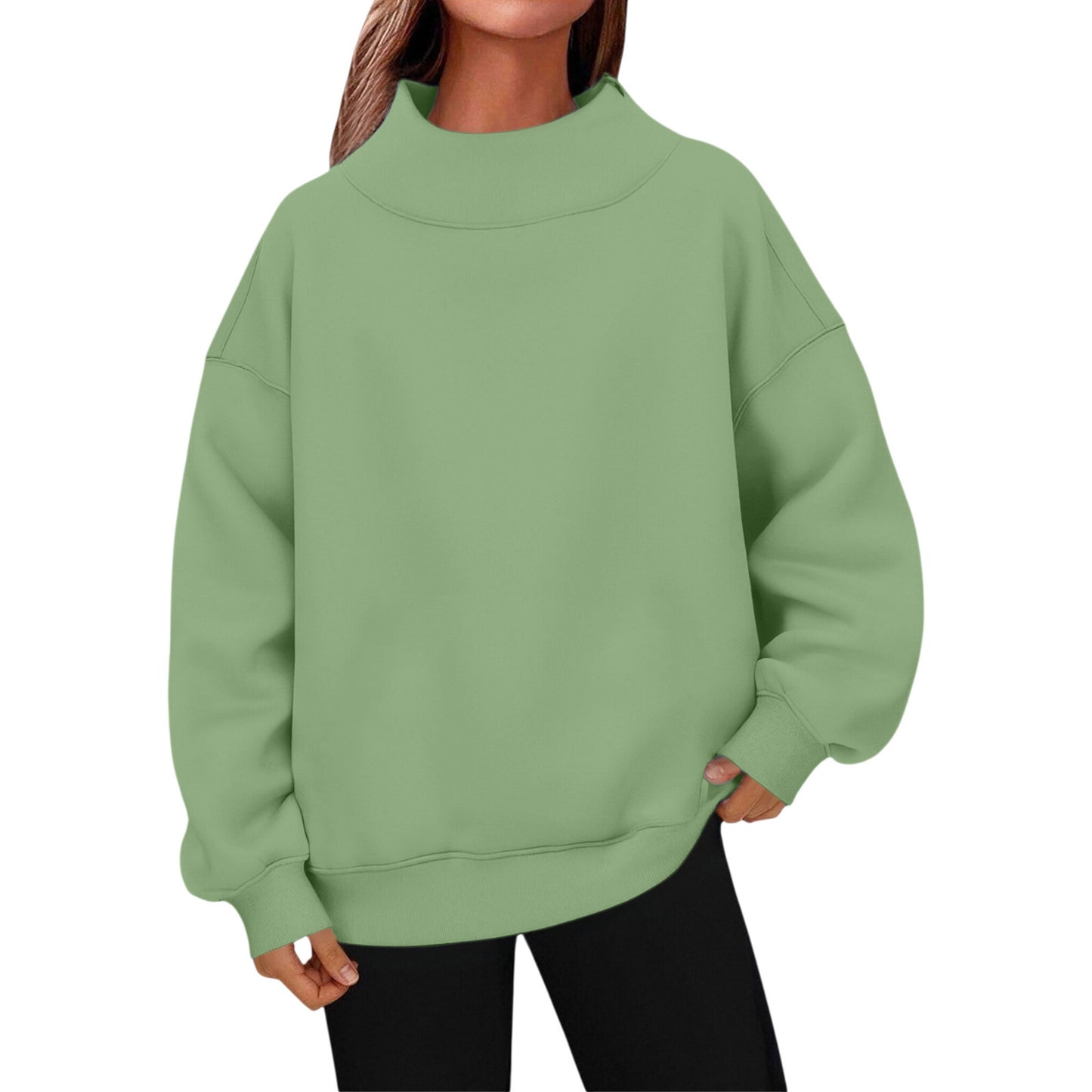 Women's Long-sleeved Turtleneck Pullover Sweatshirt Casual Veet Women's Sweater, Sweater