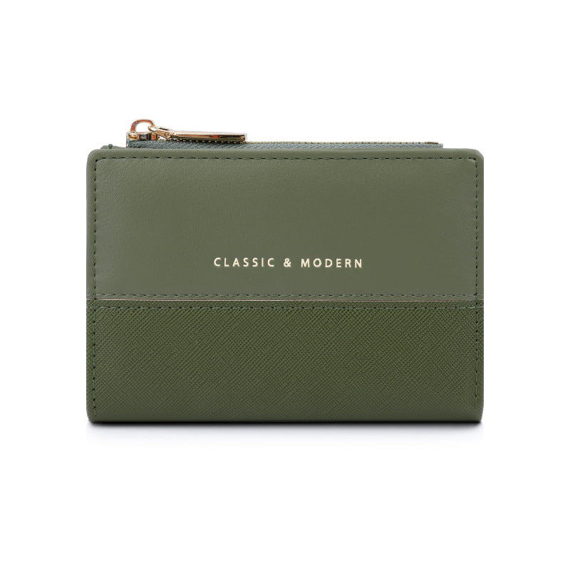 High-grade Folding Stitching Fashion Korean Style Ladies Wallets