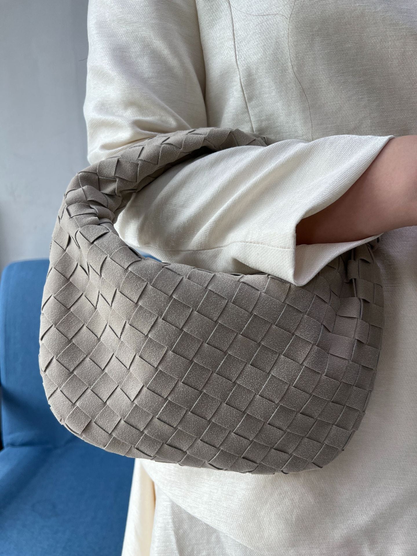 Classy Trendy Frosted Hand-woven Underarm Croissant Bags