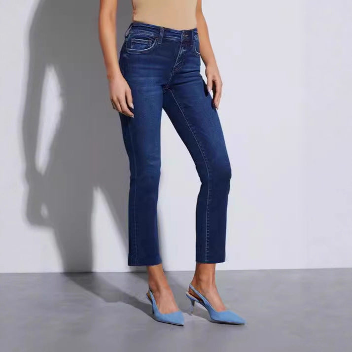 Fashion Retro Slim Stretch Female Lady Jeans