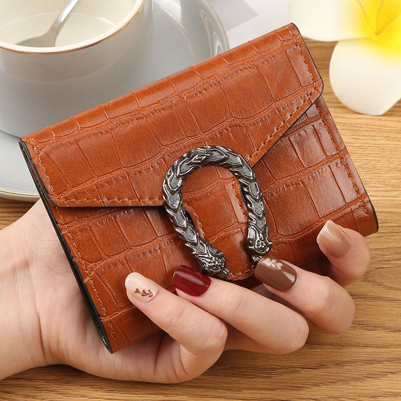 Women's Faucet Crocodile Pattern Fashion Simple Multifunctional Ladies Wallets