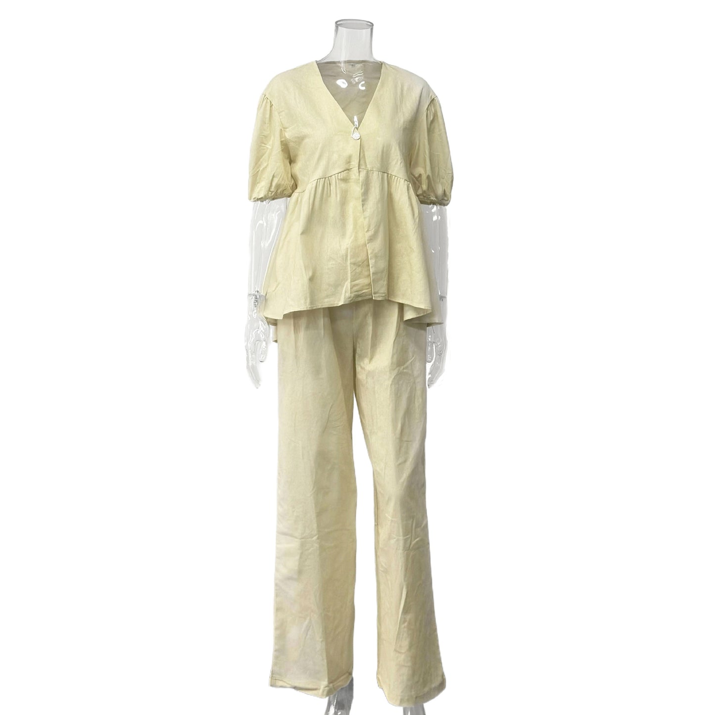 Sweet Solid Color Pure Cotton Puff Suits