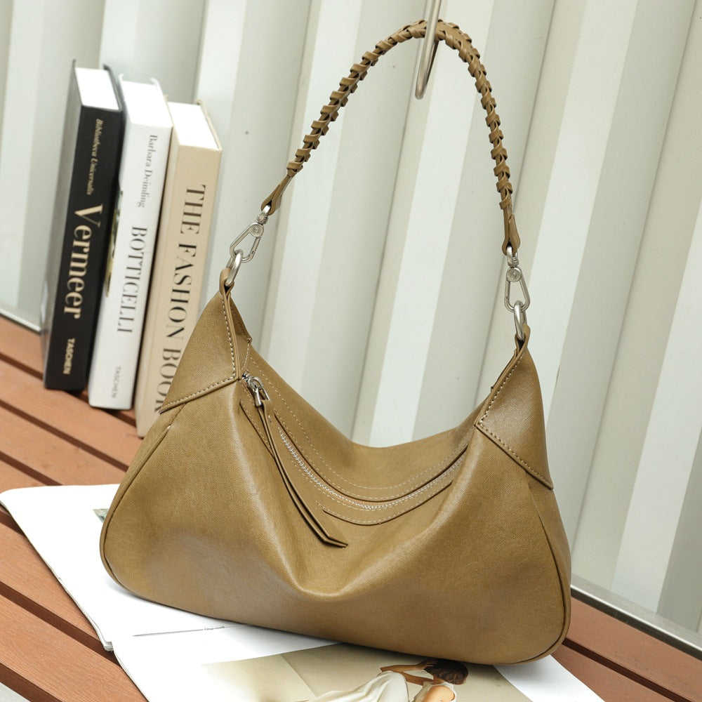 Women's Retro Crystal Vegetable Tanning Leather Genuine Bags