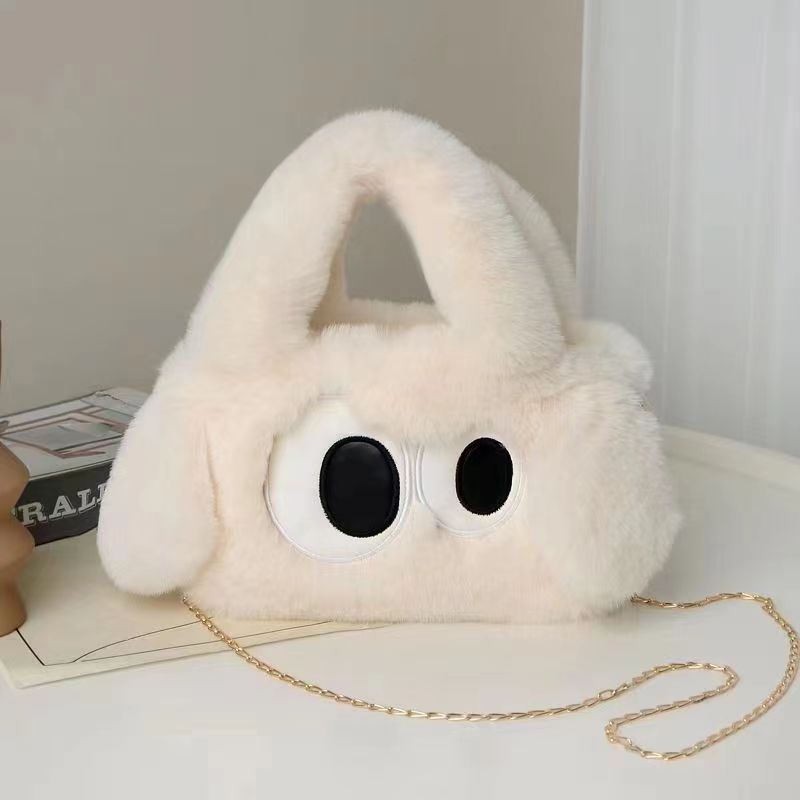 Plush Cute Big Eyes Puppy Oblique Handbags
