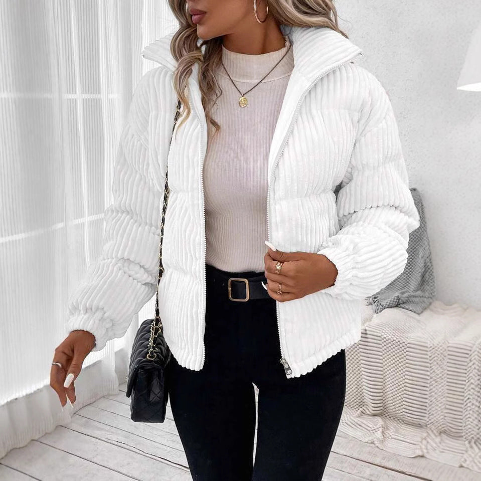 Women's Stylish Corduroy Cotton Thickened Large Coats