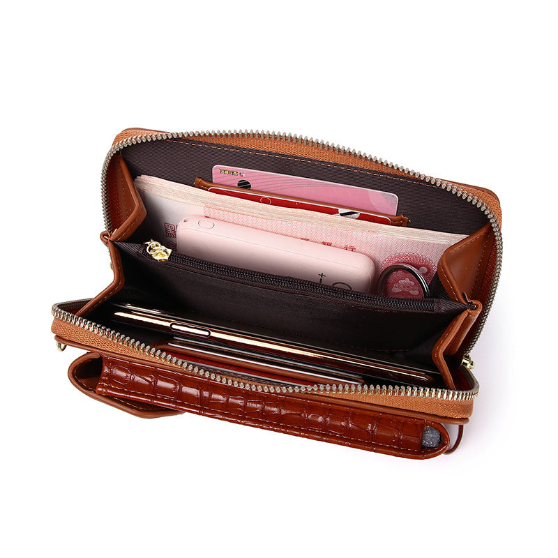 Women's Mobile Vertical Cover Mini Crocodile Pattern Phone Bags