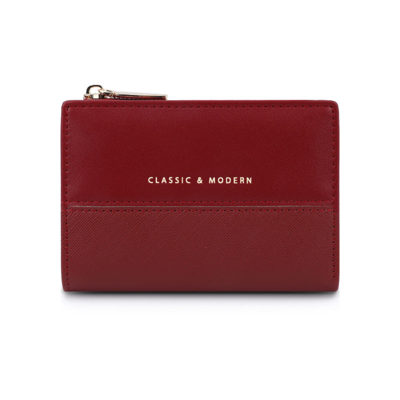High-grade Folding Stitching Fashion Korean Style Ladies Wallets