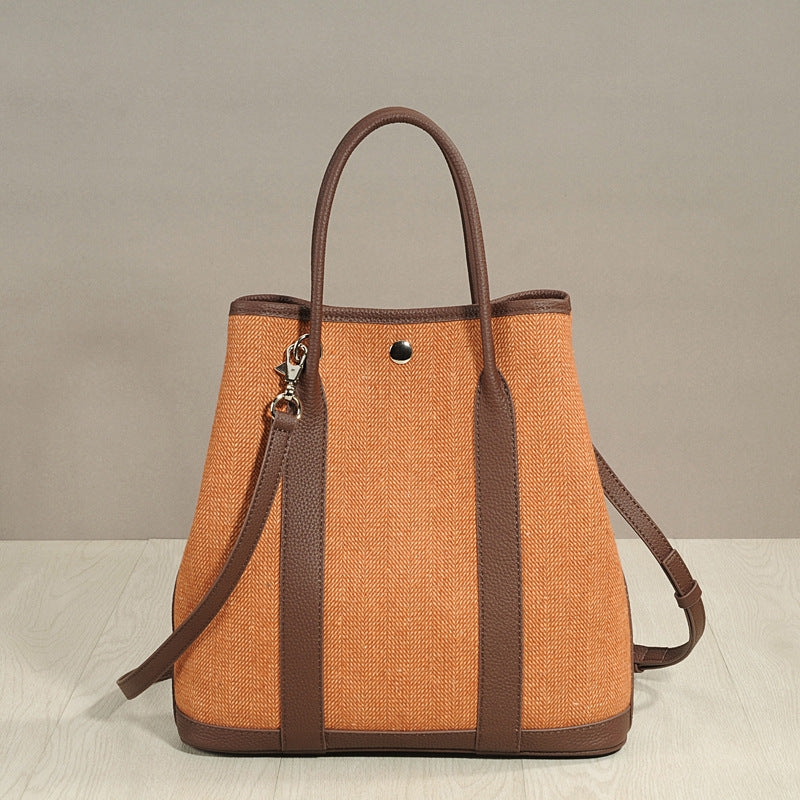 Women's Layer Cowhide Genuine Leather Fashionable Large Crossbody Bags