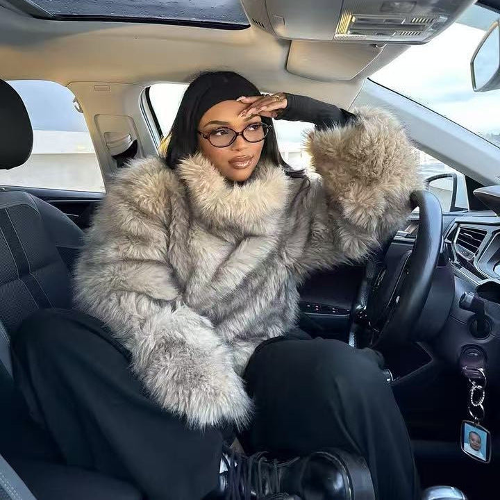 Women's Street Fashion Faux Fur Effect Jackets