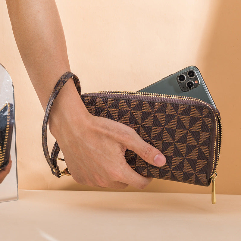 Unisex Double Zipper Long Fashion Printed Ladies Wallets