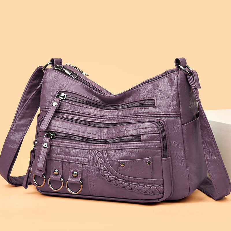 Women's Versatile Mother's Washed Large Capacity Crossbody Bags