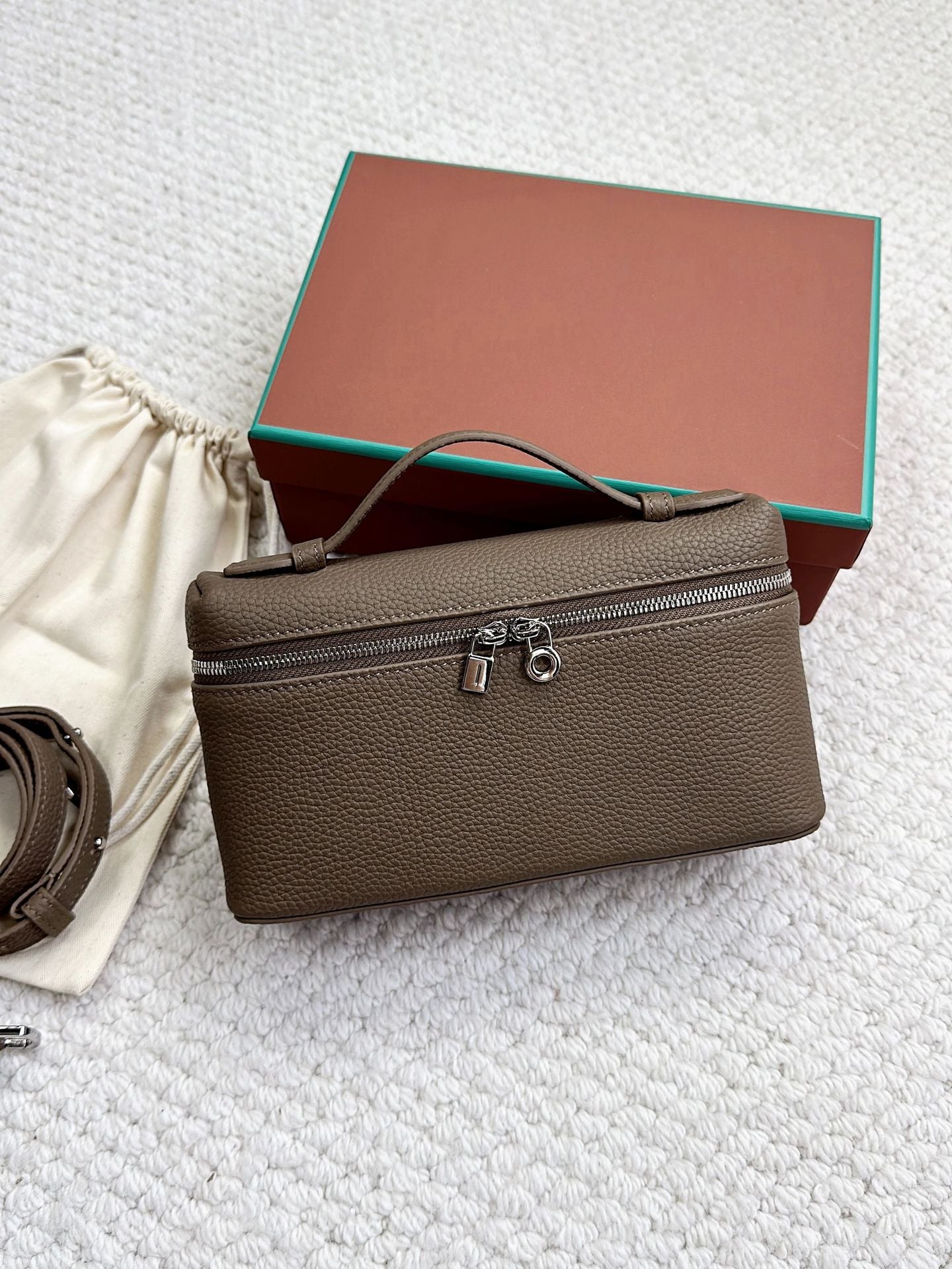 Leather Inside Outside Lunch Box Fashion Small Square Bags