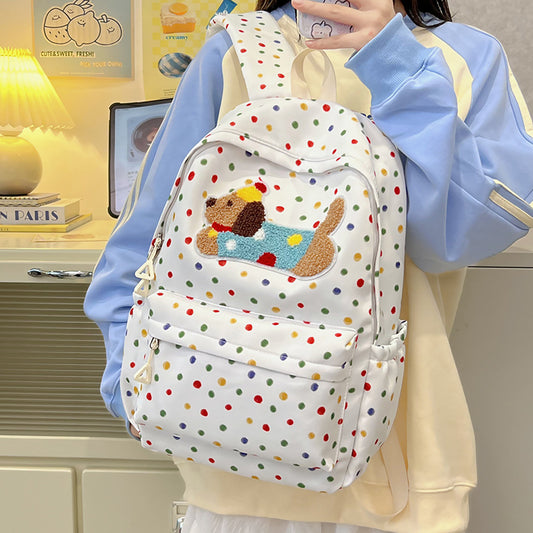 Early High Trendy Polka Dot Large Middle School Students' Schoolbags