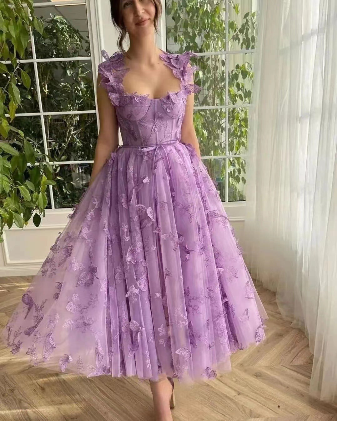 Women's Dress Tulle Spaghetti Straps Sleeveless High Slit Wedding Dresses