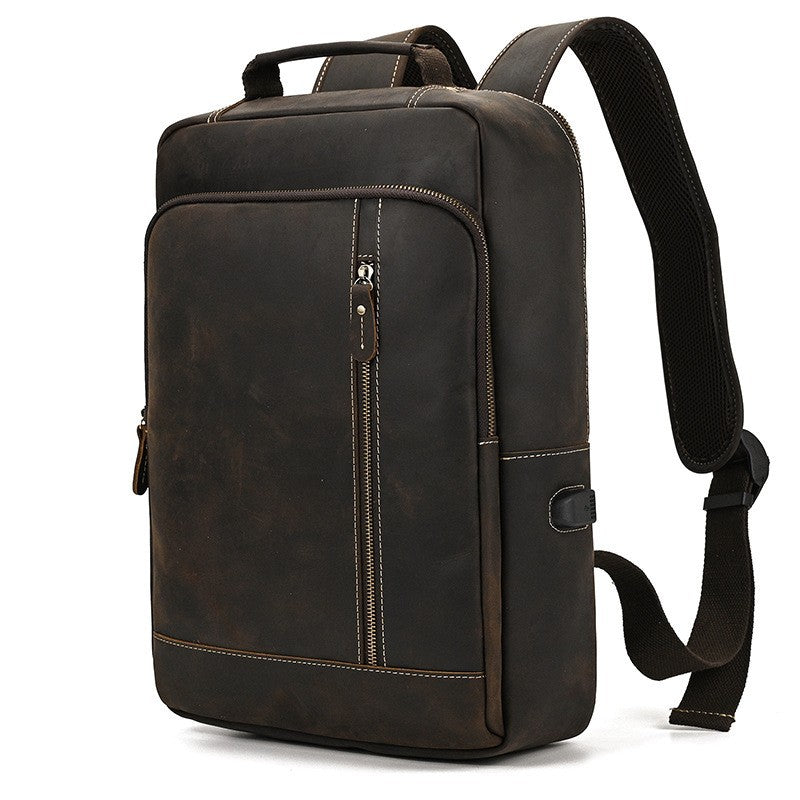 Women's & Men's & Crazy Horse Leather Retro Backpacks