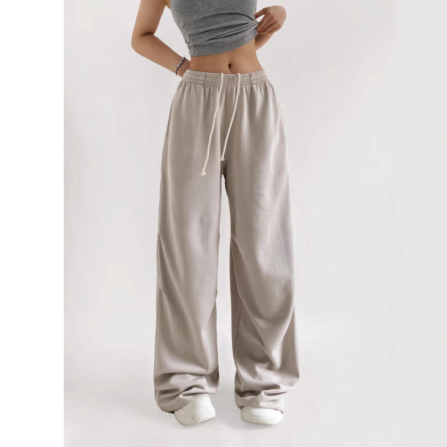 Women's Waist Wide Leg Autumn Elastic Waistband Pants