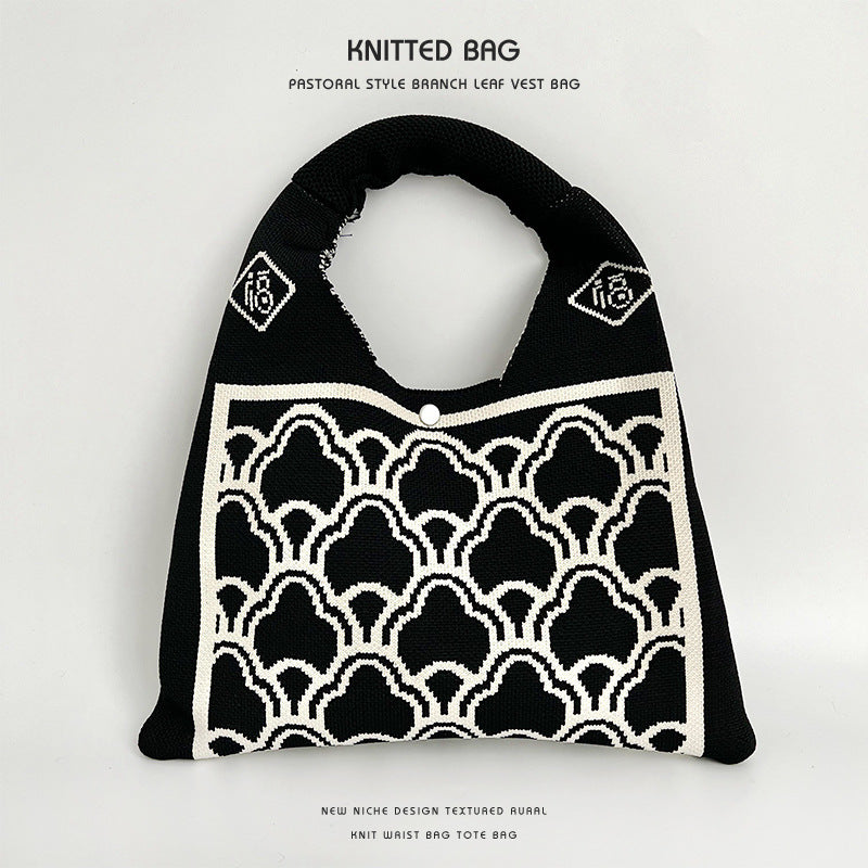 Women's Pretty Crocheted Woven Underarm Wrist Handbags