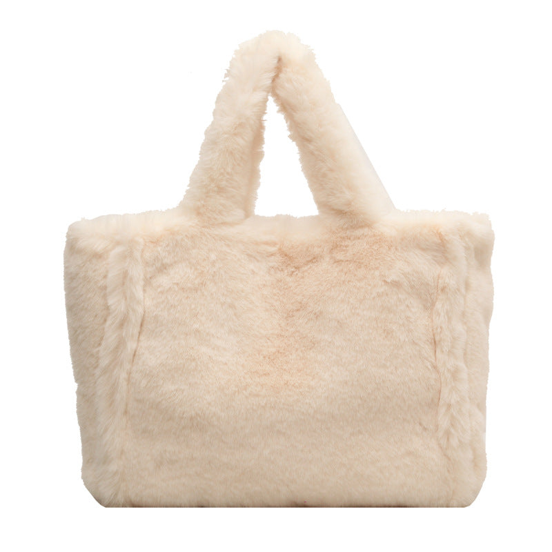 Style Fashionable Plush Large Capacity Furry Tote Bags