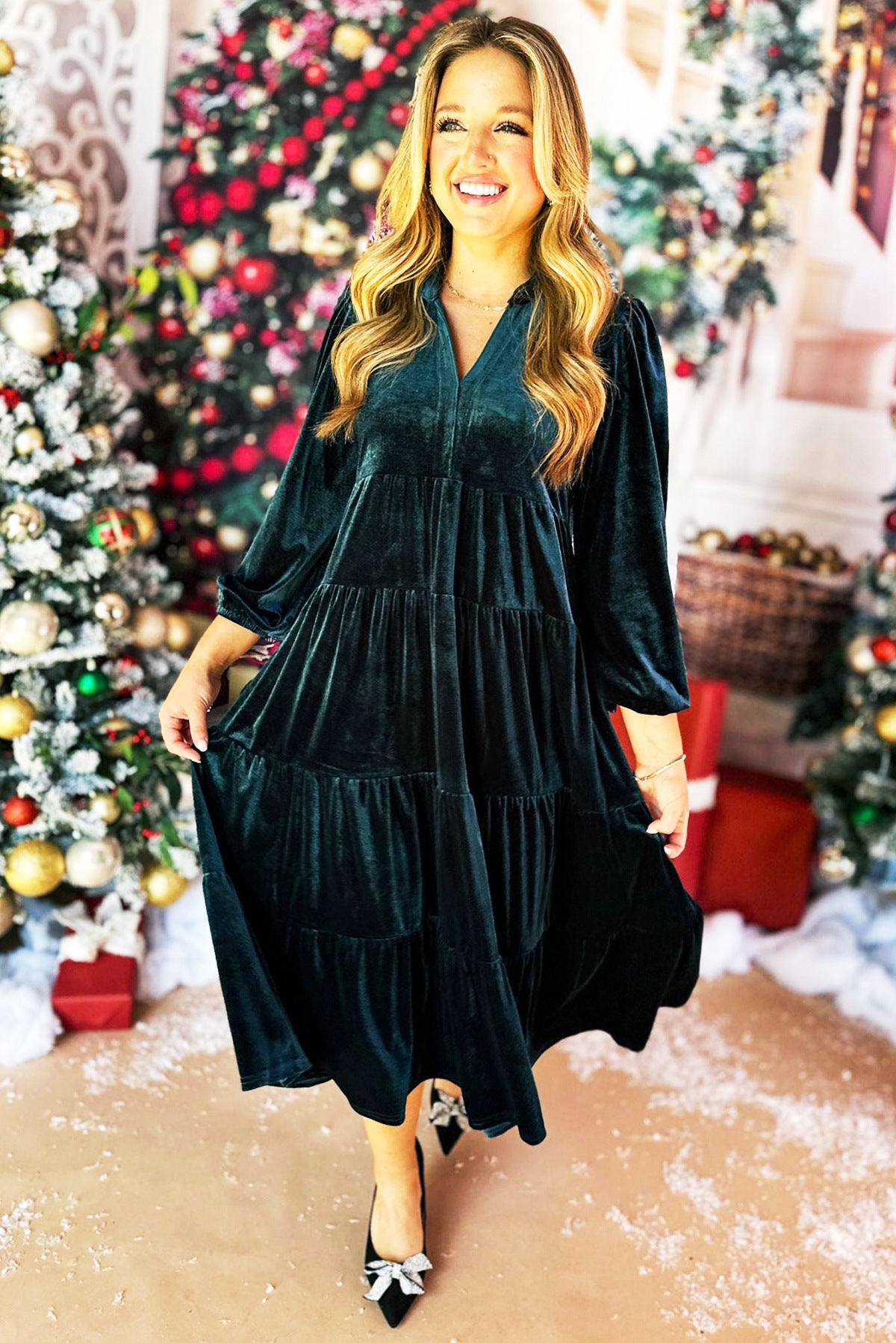 Women's Long Dress Veet Loose Ruffled Large Dresses