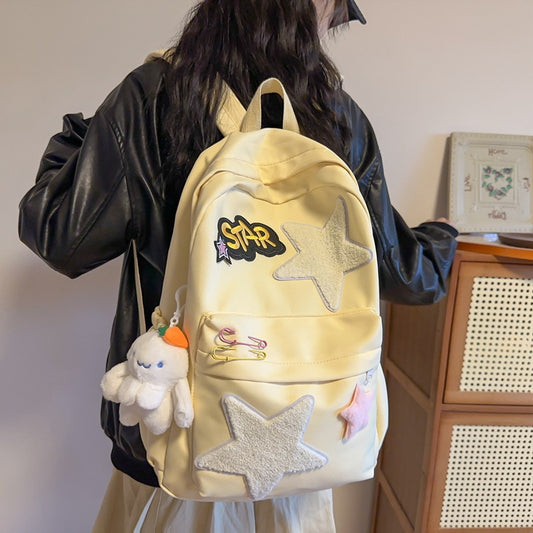 Female Sweet Milky Yellow Campus Contrast Color Cute Middle School Students' Schoolbags