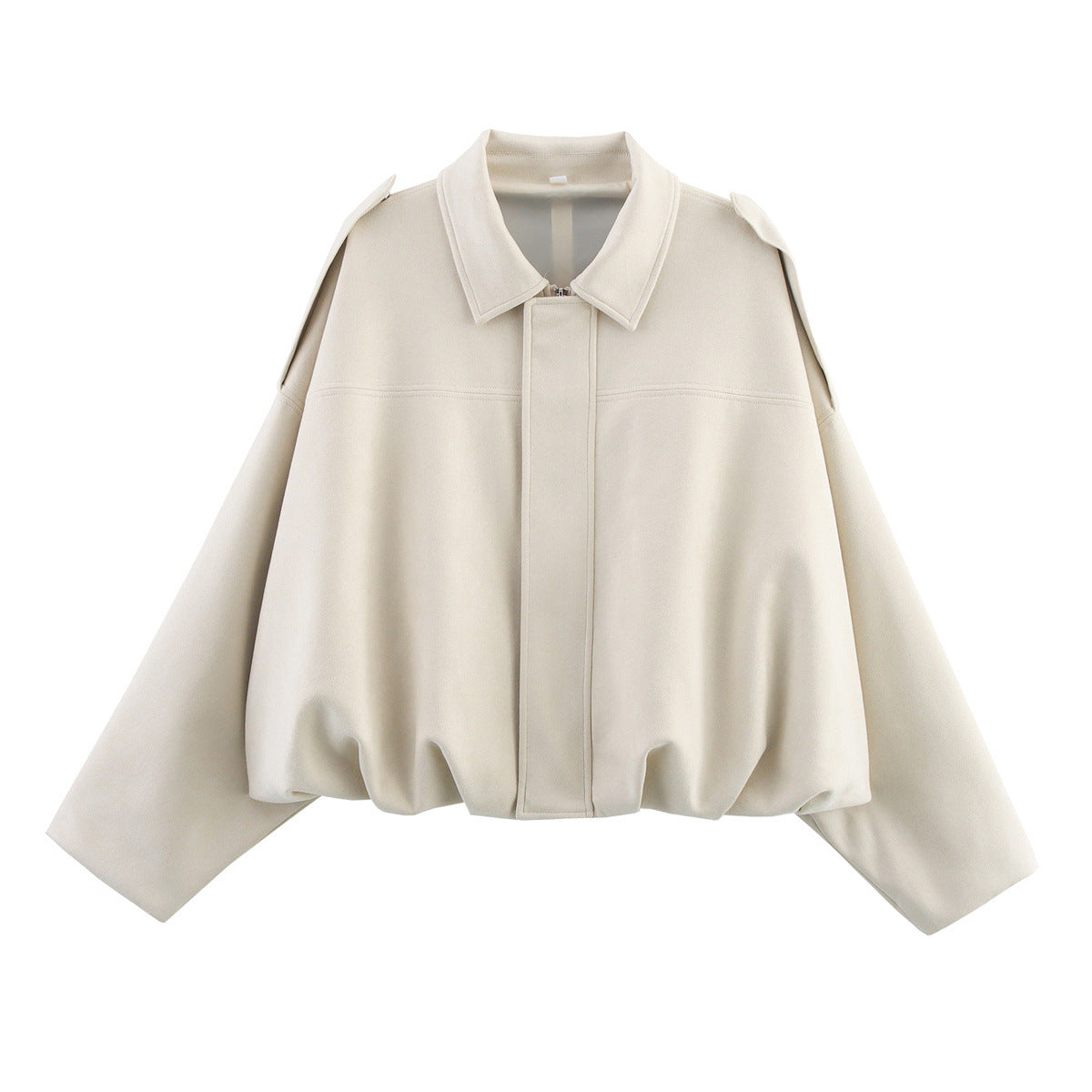 Women's Fashionable Loose Suede Texture Pilot Long-sleeved Jackets