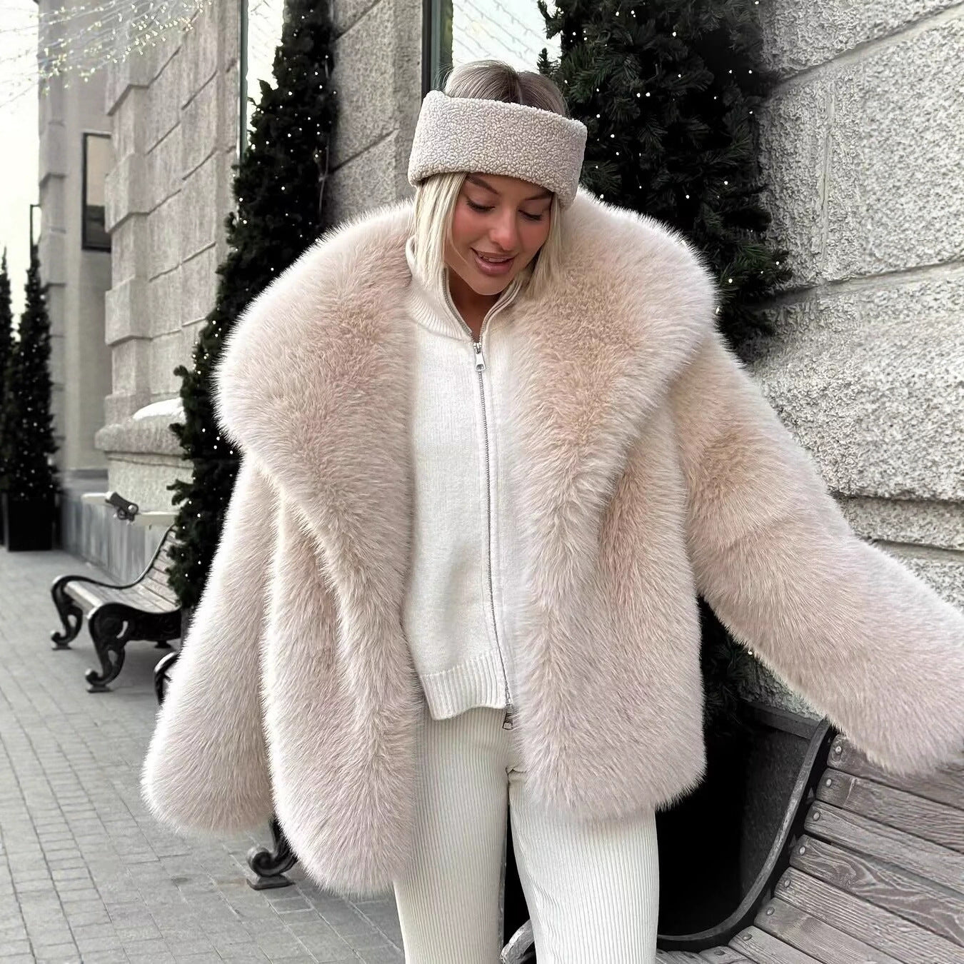 Faux Fur Thick Fluffy Imitation Fox Coats